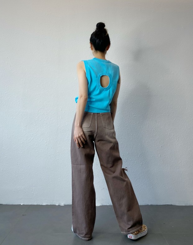 Blue Cut Out Back Vest #250428